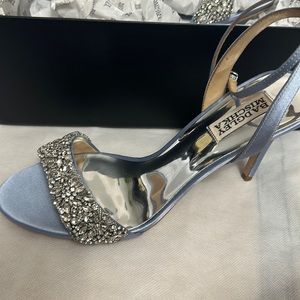 Wedding shoes Brand New Badgley Mischka dusty Blue Jen Ankle Sandal